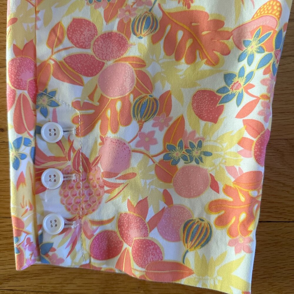 Talbot's Perfect Crop Pants Fruit & Flowers Size 12 - Picture 10 of 16
